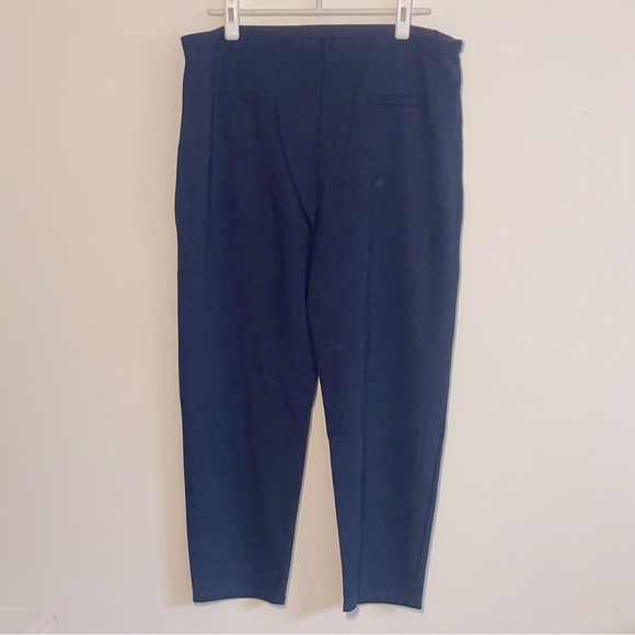 Navy Maternity Pants Comfortable Stretch Over-Bump Ankle Length Size XL - Picture 3 of 9